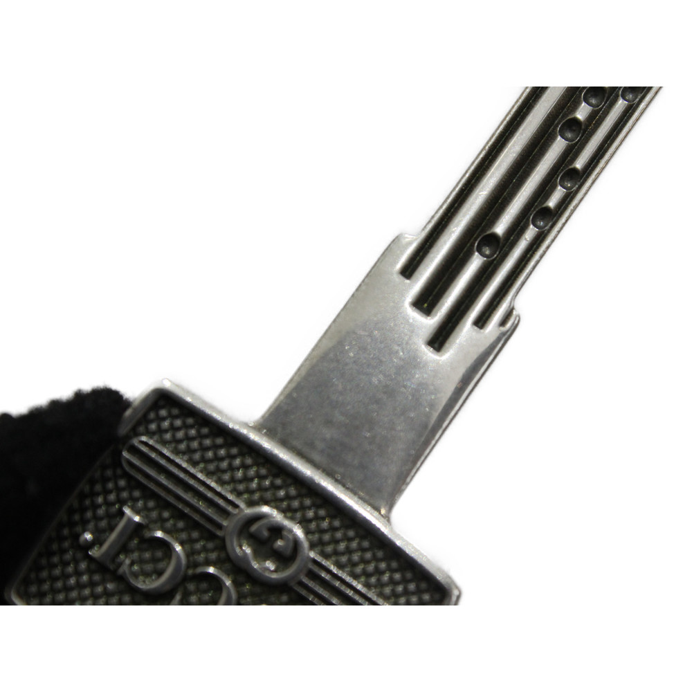 Gucci Key Motif Keychain Key Ring Silver Black View 6